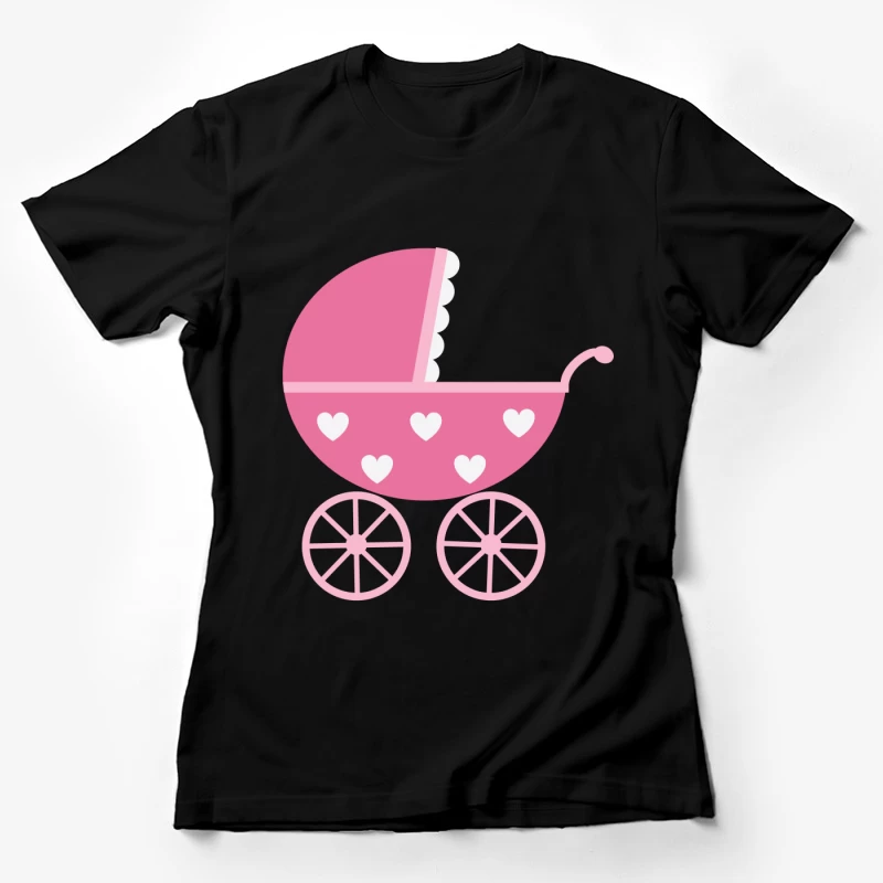 Landau rose avec coeurs blancs Femme T-Shirt