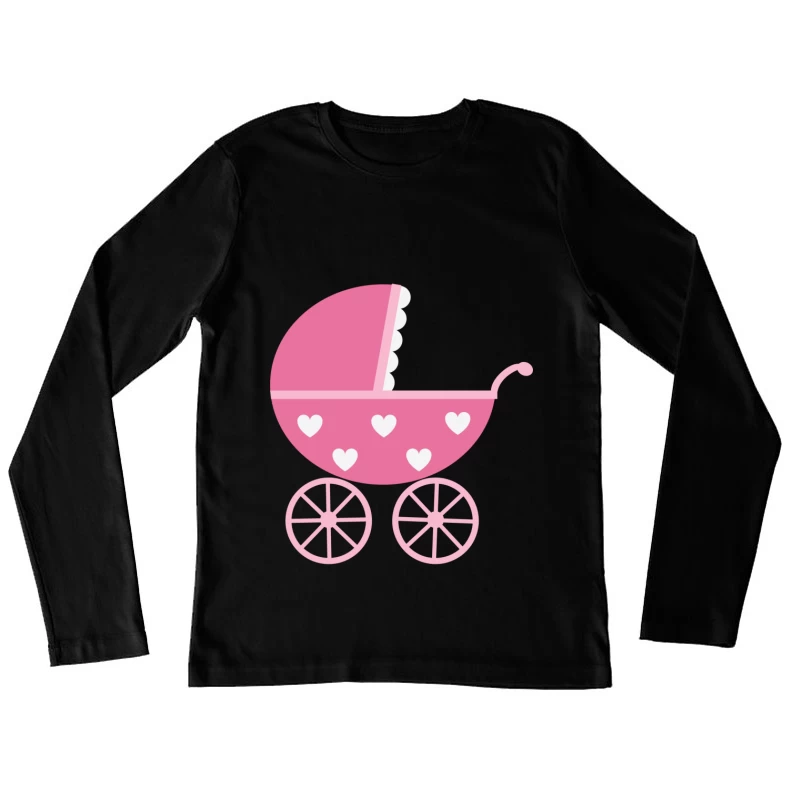 Landau rose avec coeurs blancs Femme Manches Longues T-Shirt