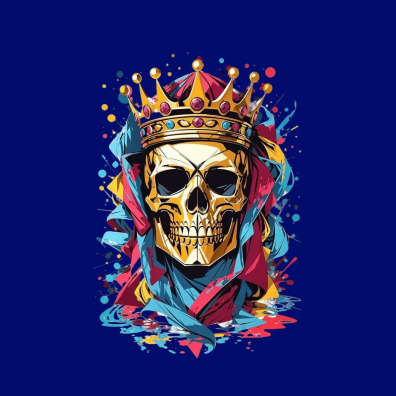 Artistic Skull with Crown Pin