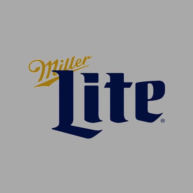 Miller Lite Beer Brand Logo in Blue and Gold Typography Male Pullover Hoodie