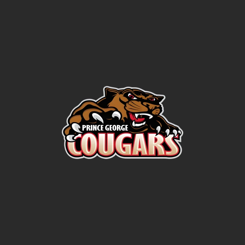 Prince George Cougars Sports Team Logo with Fierce Cougar Mascot Prince George Cougars Baseball Cap