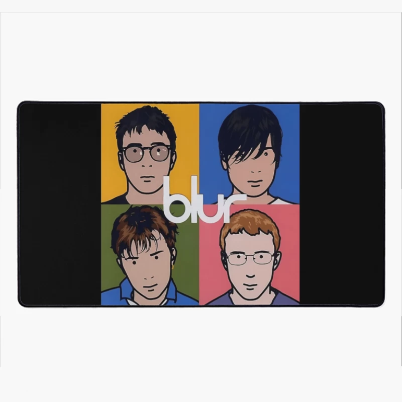 Blur Band Pop Art Style Album Cover Portrait Desk Mat