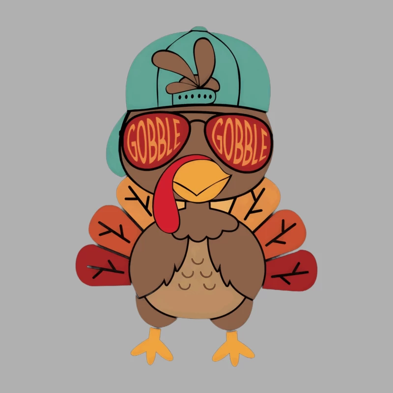 Cooler Truthahn mit Sonnenbrille und Mütze Herren Tanktops