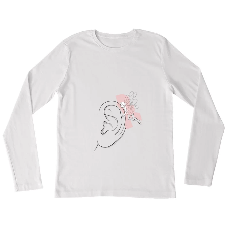 Whimsical Ear and Fairy Minimalist Illustration Female Long Sleeve T-Shirt