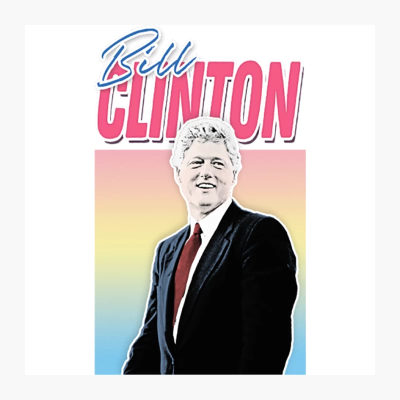 Bill Clinton Graphic Design 90s Style Hipster Statement Pin