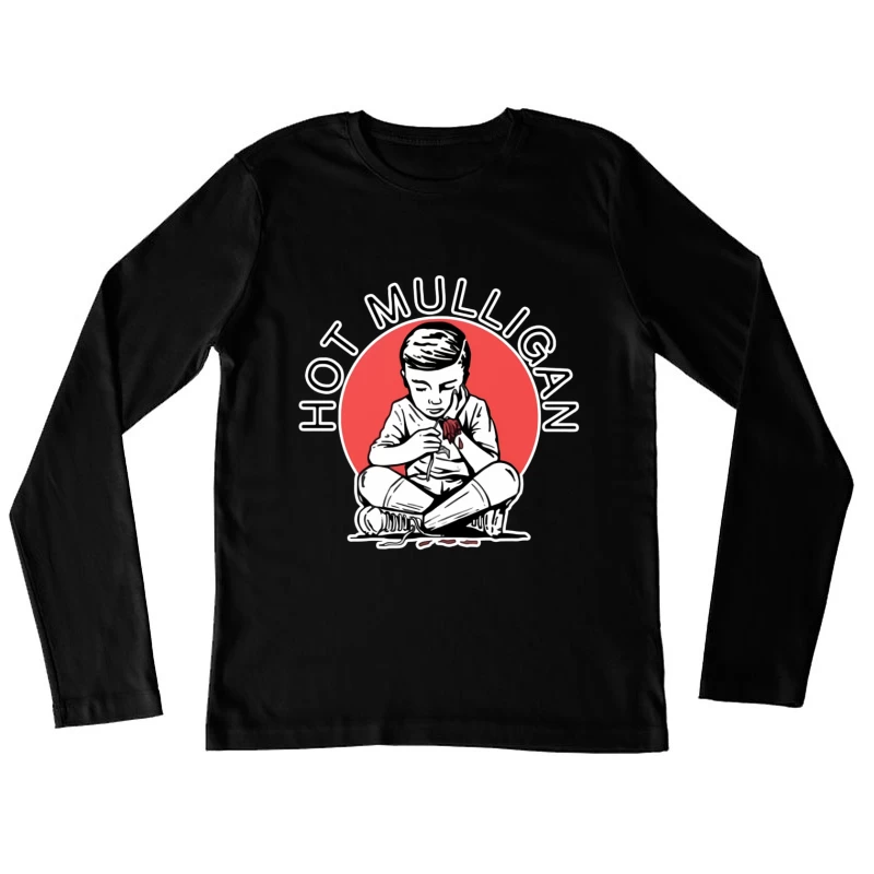 Hot Mulligan Band Logo with Retro Illustration Female Long Sleeve T-Shirt