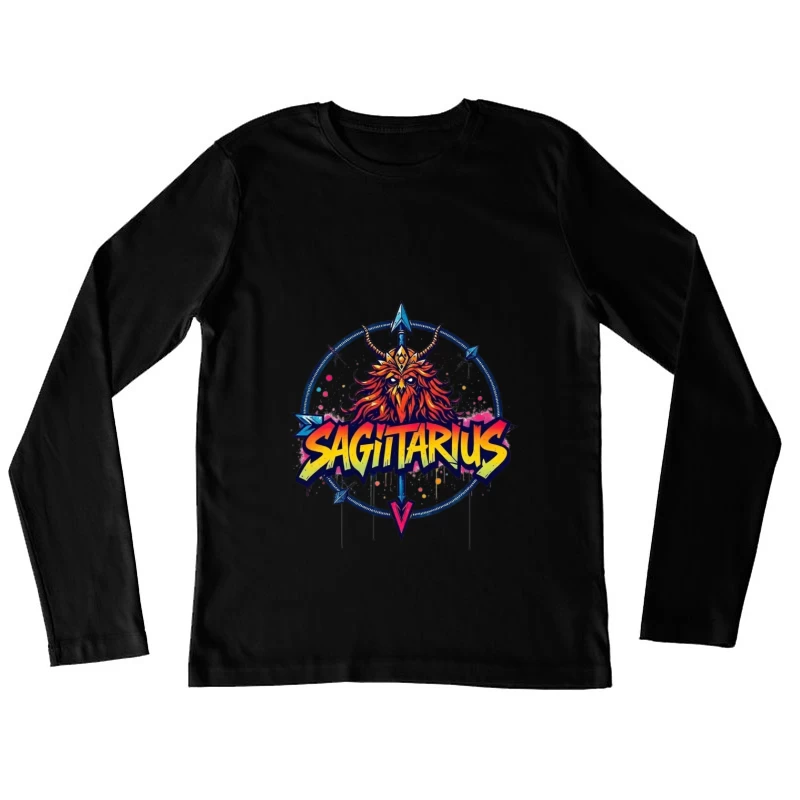 Sagittarius Zodiac Sign Illustration Female Long Sleeve T-Shirt