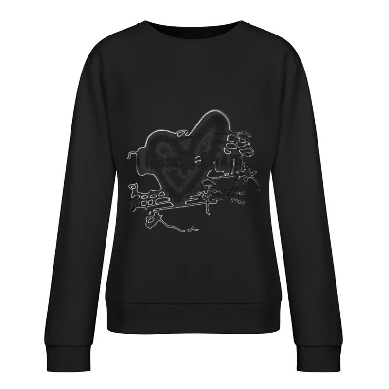Abstrakte Herzform mit Graffiti Damen Pullover Sweatshirt