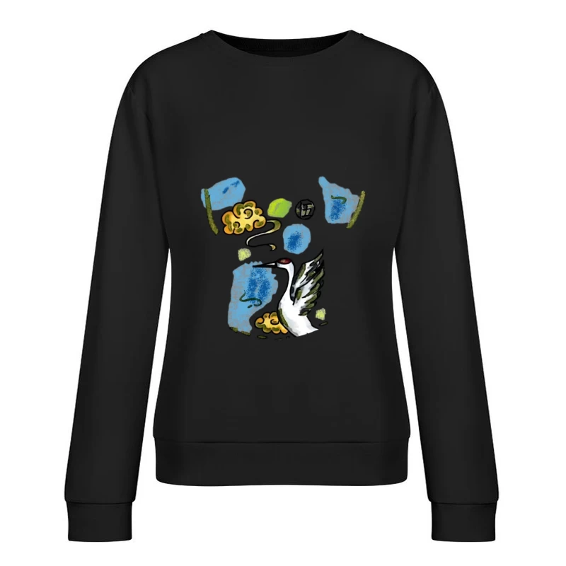 Grue dans l'art décoratif Femme Sweat-shirt à enfiler