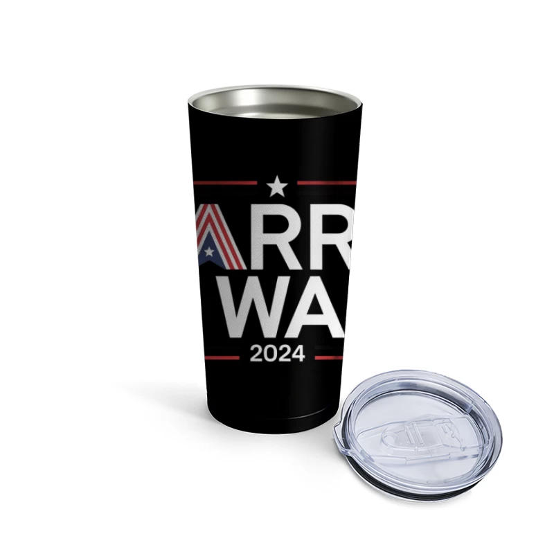 Minimalist Patriotic American Logo with Star Travel Mug