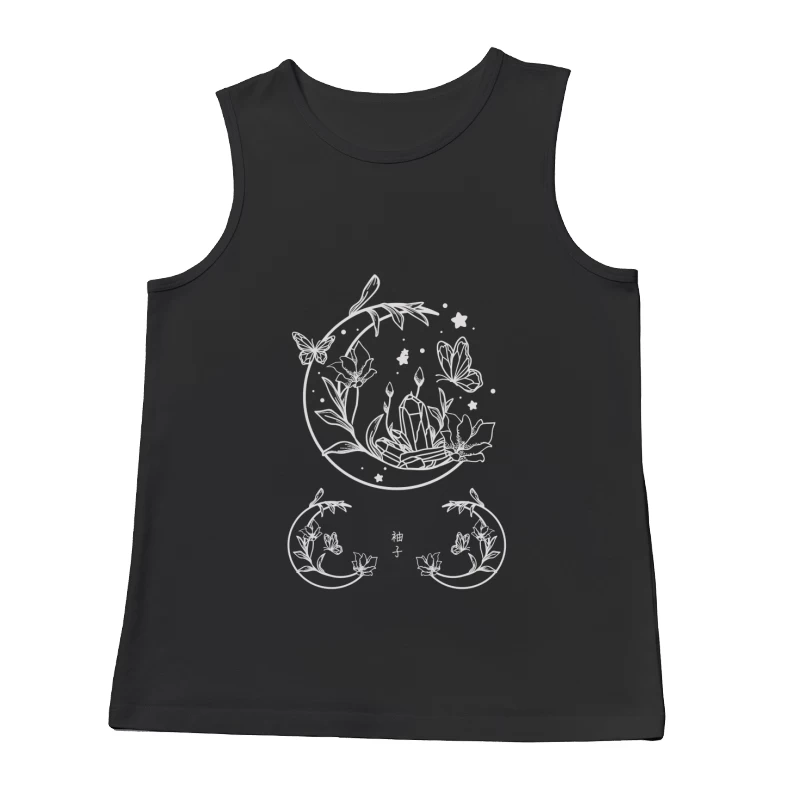 Blumen und Kristalle in der Nacht Herren Tanktops