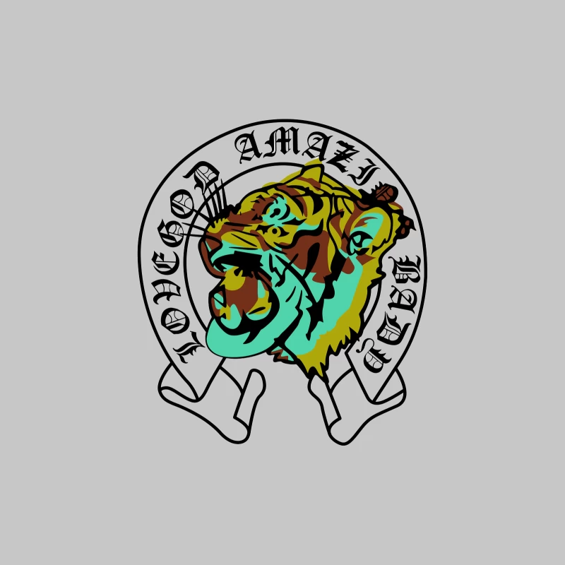 Tigerkopf Design mit Schriftzug Herren Langarm T-Shirt