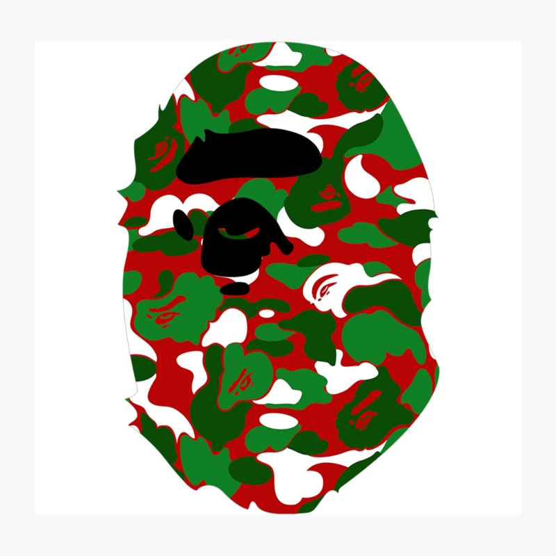 A Bathing Ape Camo Big Ape Head 2016 Throw Pillow