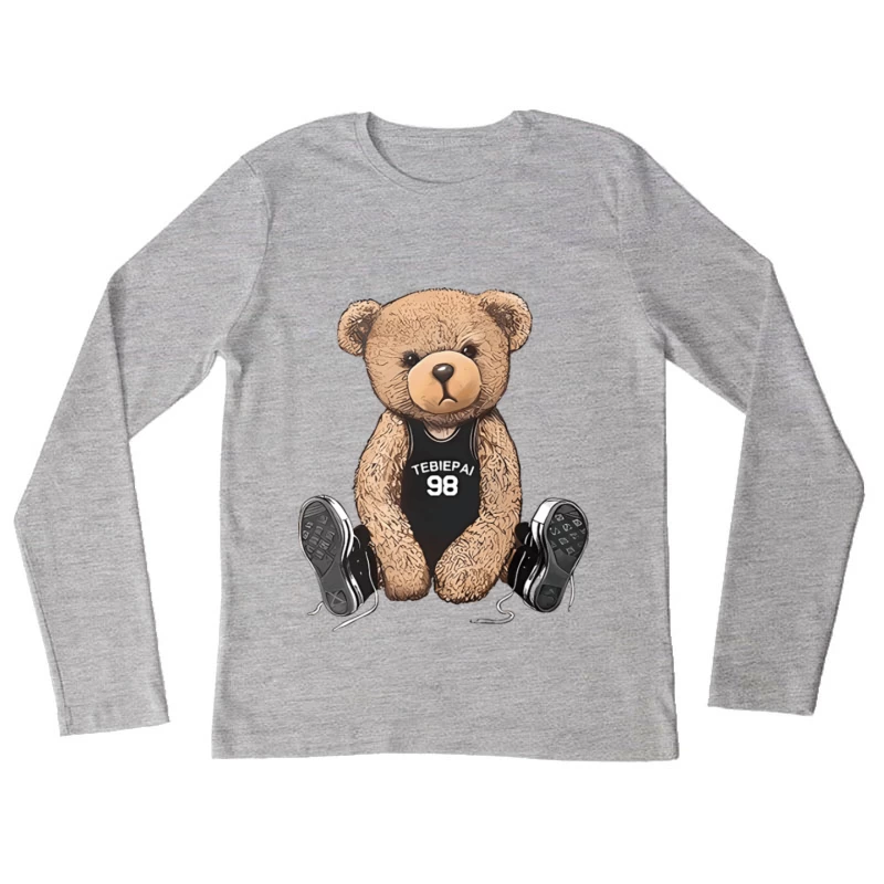 Bär im Basketballtrikot mit Turnschuhen Damen Langarm T-Shirt