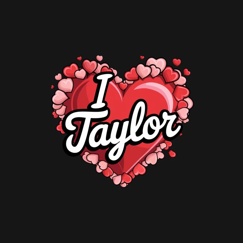 Valentine's Heart Design with "I Love Taylor" Message Female Long Sleeve T-Shirt