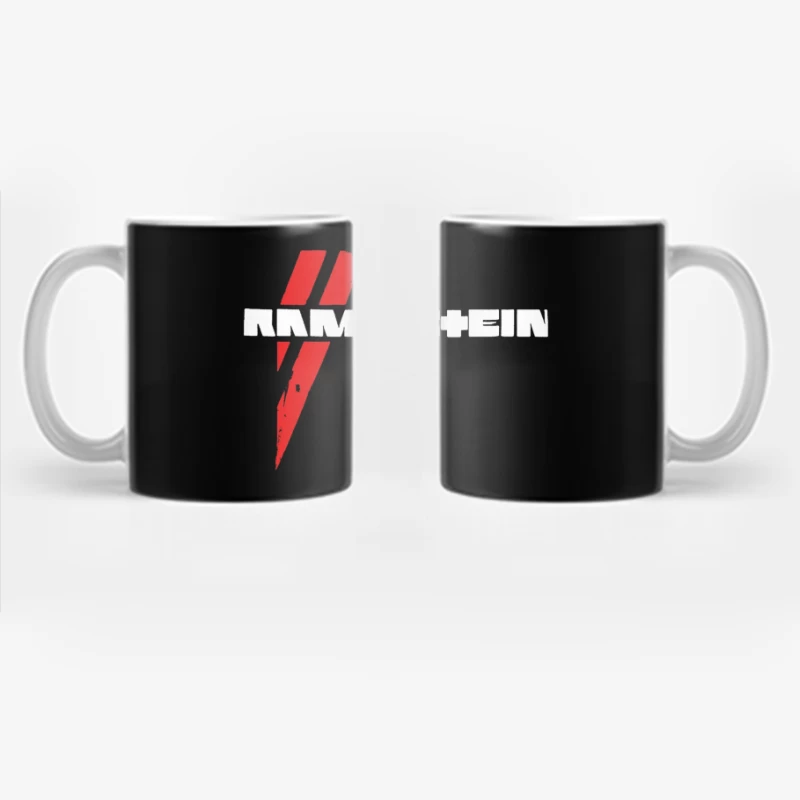 Rammstein Metal Band Logo in Red and White Coffee Mug