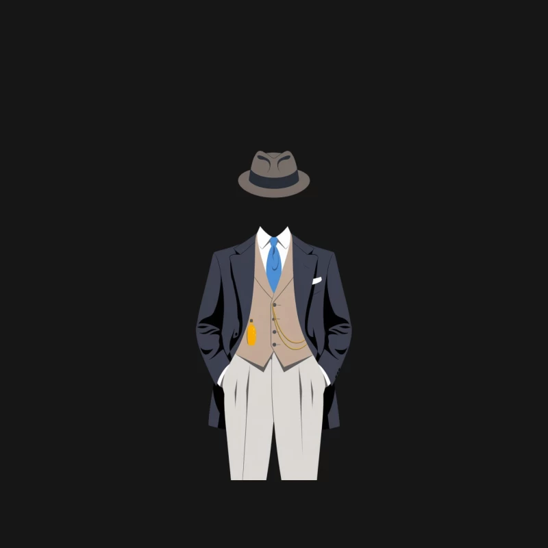 Vintage-Inspired Men's Formal Business Attire with Fedora Mouse Pad