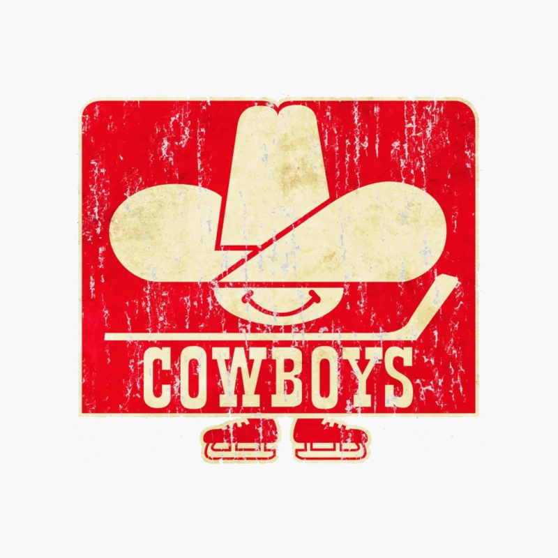 Vintage Cowboys Sports Team Logo in Red and White Cotton Tote Bag