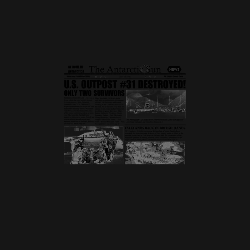 Antarctic Disaster and Falklands War: Historical Newspaper Headlines Desk Mat