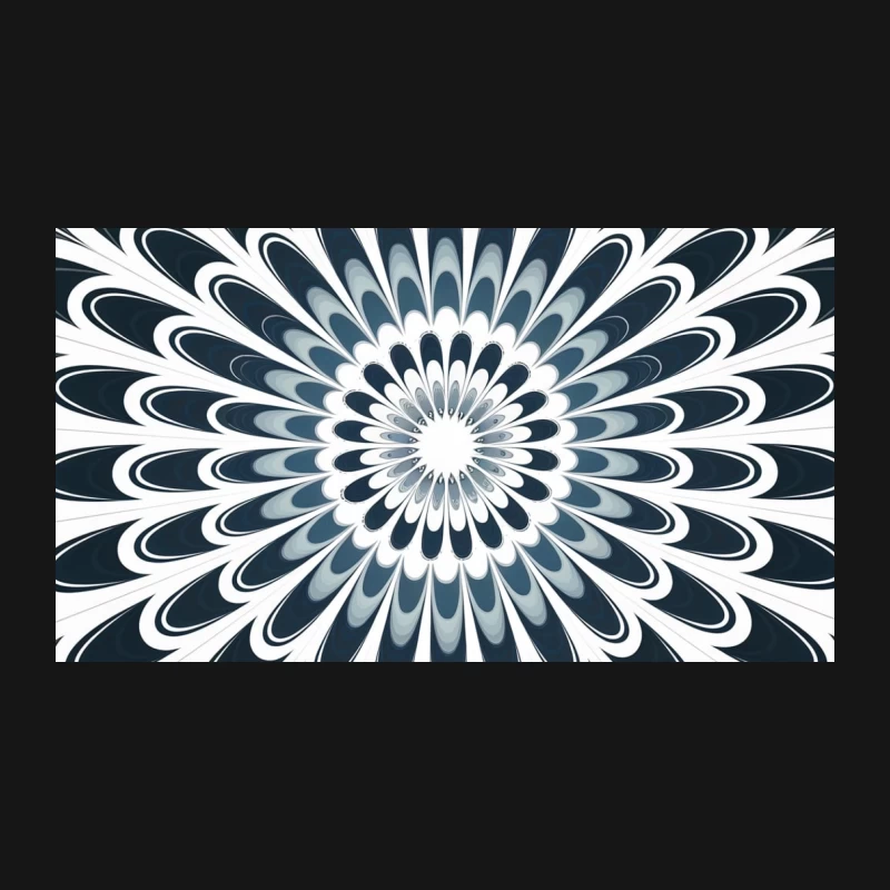 Hypnotic Black and White Radial Optical Illusion Desk Mat