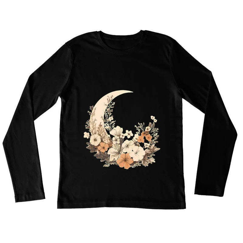 Blumenmond-Design Damen Langarm T-Shirt