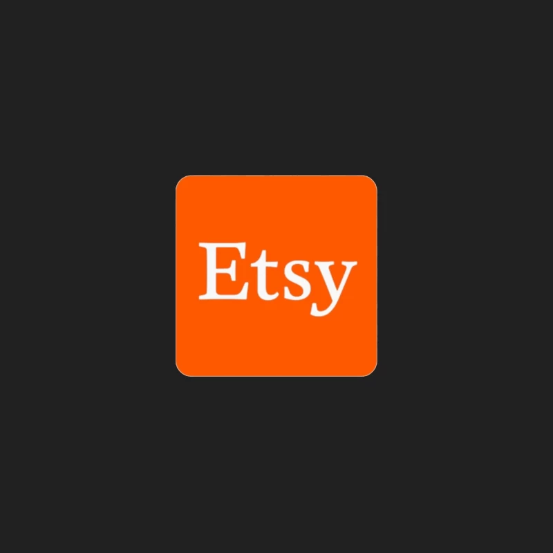 Etsy Official Logo - Orange Square E-commerce Marketplace Icon Bucket Hat