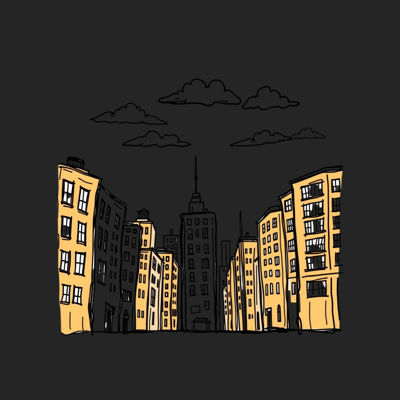 Cityscape Illustration Female Pullover Sweatshirt