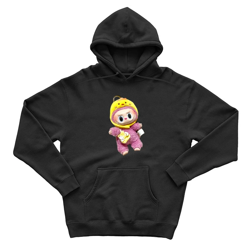 Niedliches Plüschtier mit gelbem Tierhut Herren Pullover Hoodie