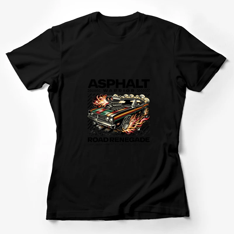 Voiture Muscle en Flammes - Guerrier de l'Asphalte Femme T-Shirt