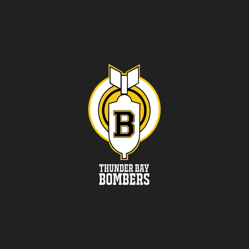 Thunder Bay Bombers Hockey Team Logo with Bomb Icon Bucket Hat