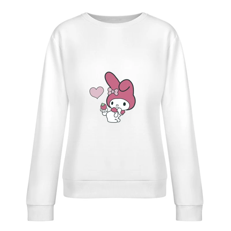 Coniglio carino con fragola Felpa pullover Donna