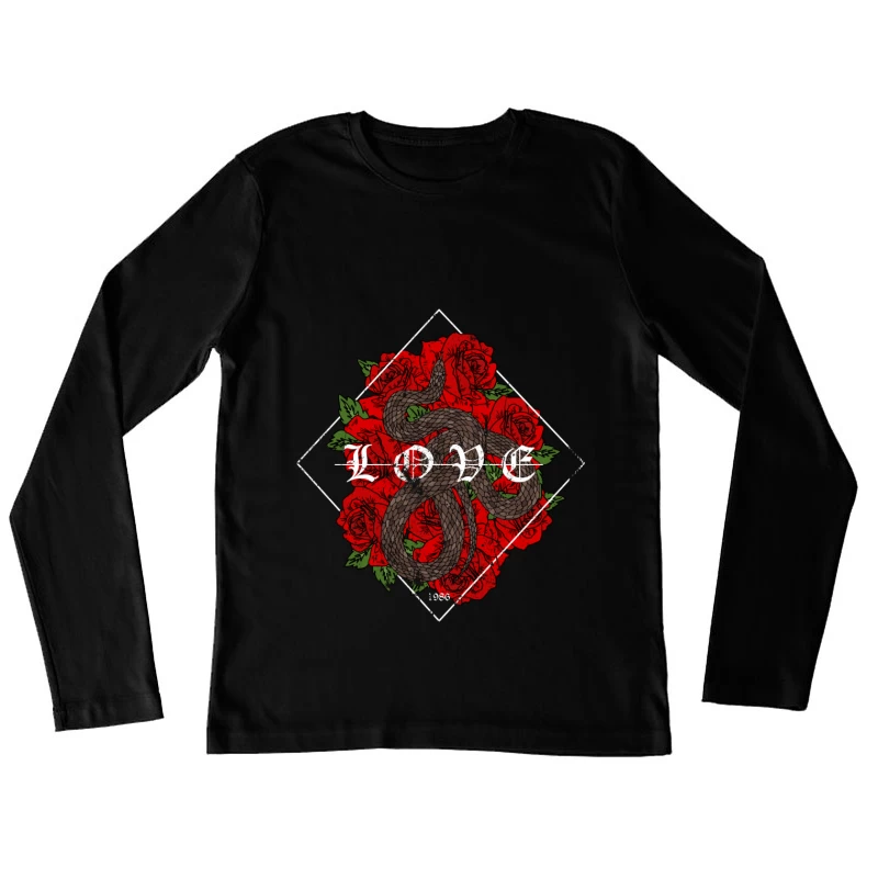 Amour en Serpent et Roses Femme Manches Longues T-Shirt