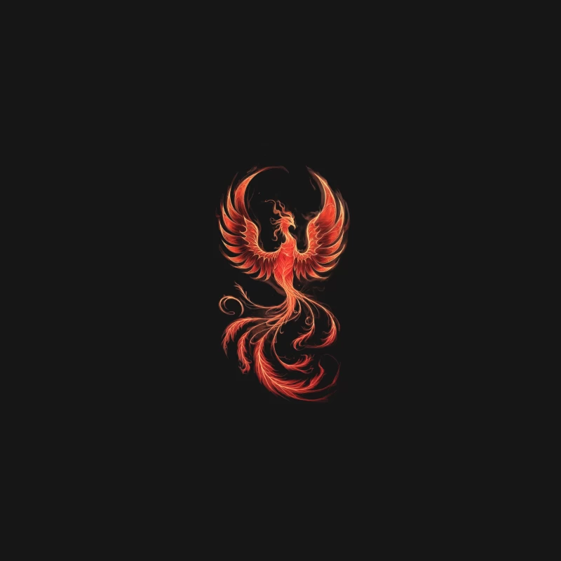 Majestic Phoenix: Mythical Fire Bird in Fantasy Art Desk Mat