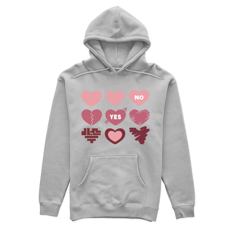 Verschiedene Herzsymbole Damen Pullover Hoodie