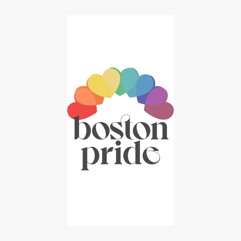 Boston Pride   Typographic Rainbow Heart Design iPhone Case