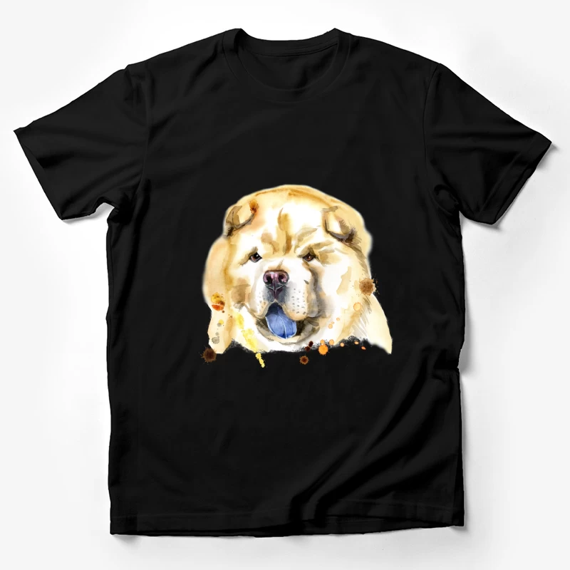 Portrait artistique de chien au pelage doré Homme T-Shirt