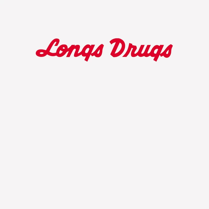 Vintage Longs Drugs Pharmacy Red Cursive Logo Female T-Shirt