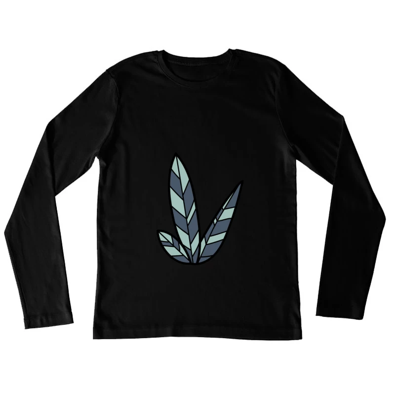 Plante géométrique en vitrail Femme Manches Longues T-Shirt