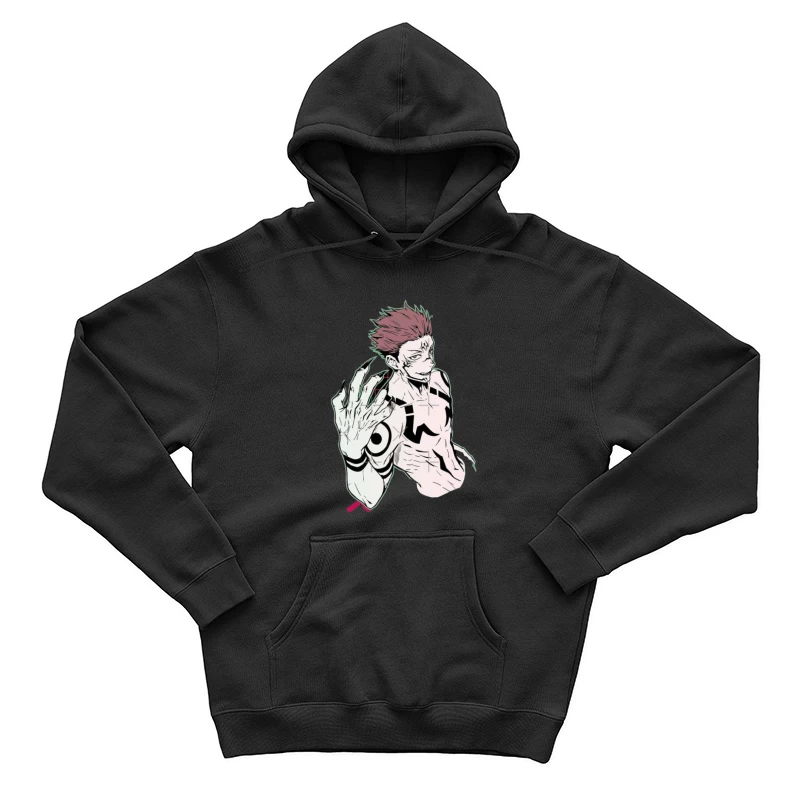 Manga Charakter mit Tattoos Herren Pullover Hoodie