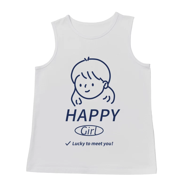 Fröhliches Mädchen Illustration Herren Tanktops