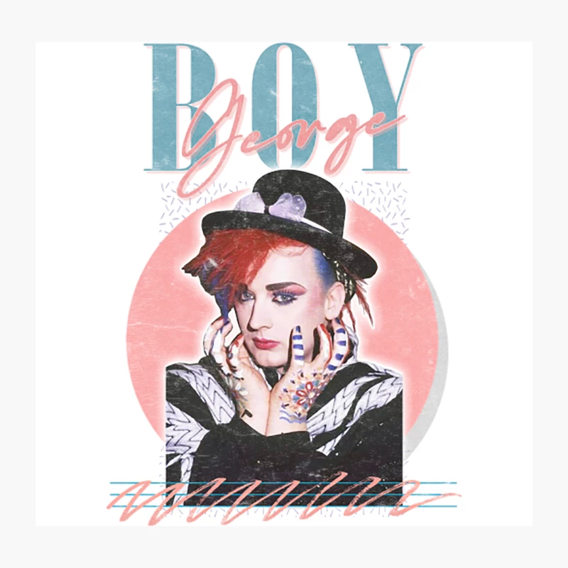 Boy George Vintage Style 80s Fan Art Design Throw Pillow