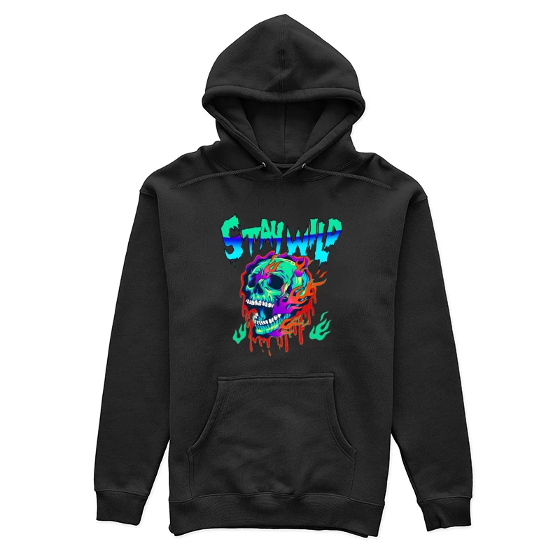 Psychedelischer Schädel mit Flammen Damen Pullover Hoodie