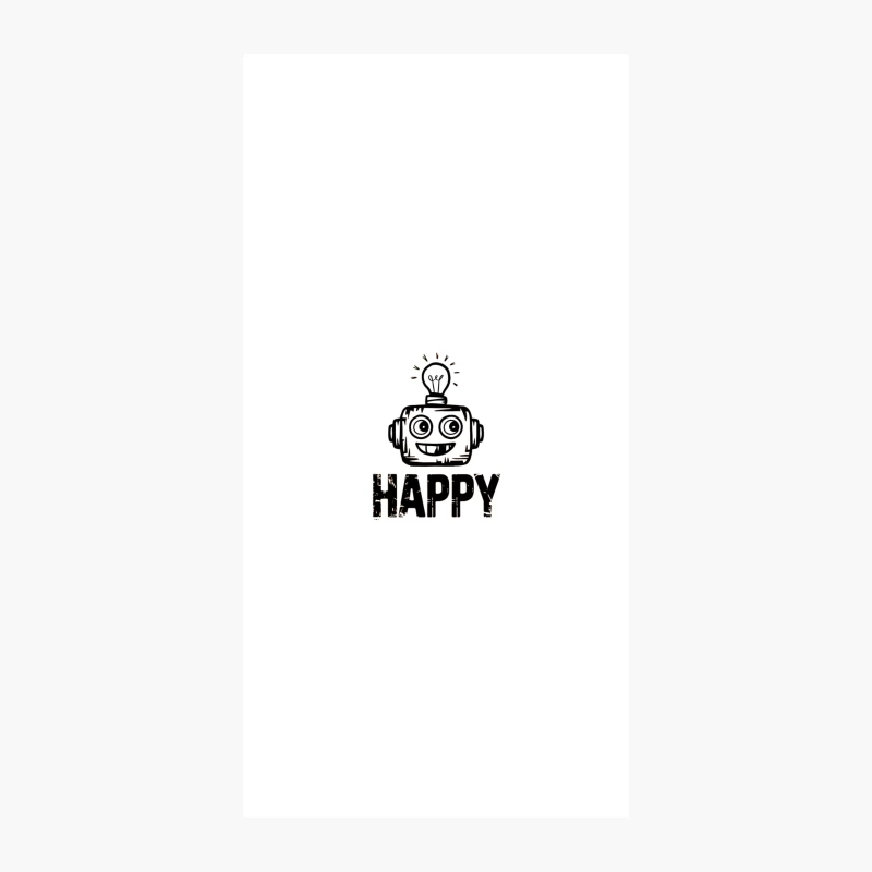 Happy Robot with Lightbulb Idea: Cheerful Cartoon Design iPhone Case