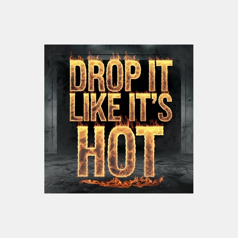 Fiery 3D Typography: "Drop It Like It's Hot" Music Slogan Male Tank Top
