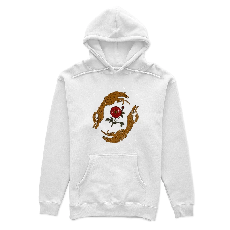 Art Symétrique avec Renards et Fleur Femme Sweat à capuche