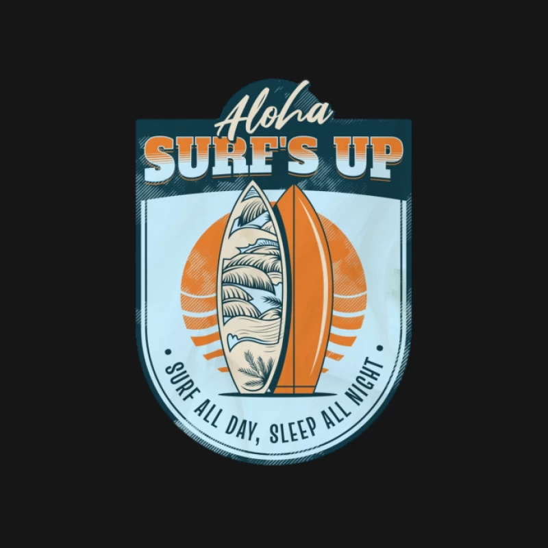 Surfbrett-Design mit Aloha-Motto Herren T-Shirt