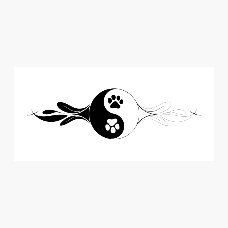 Yin Yang Pet Paw Prints: Symbolic Animal Lovers Design Coffee Mug