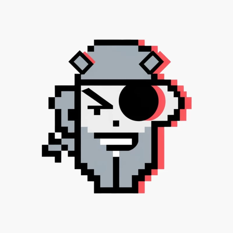 8-bit Pirate Pixel Art Character with Eye Patch Cotton Tote Bag