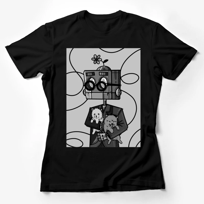 Robokite with Puppies Female T-Shirt