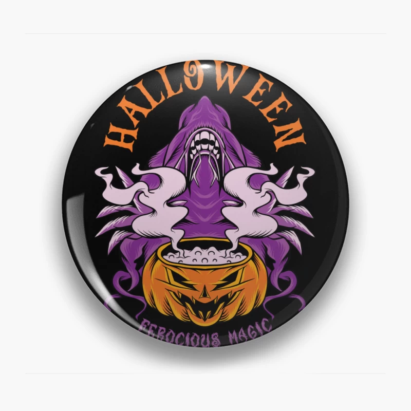 Halloween Ferocious Magic Design Pin